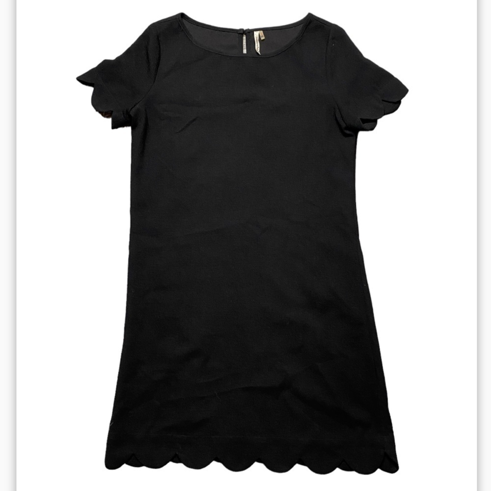MITTOSHOP LITTLE BLACK DRESS WITH SCALLOPED EDGES SIZE XS